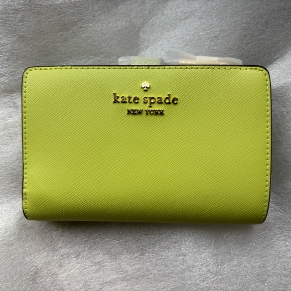 kate spade Handbags - KATE SPADE Madison Medium Bifold Lime Slushy Wallet w/ Gold Hardware